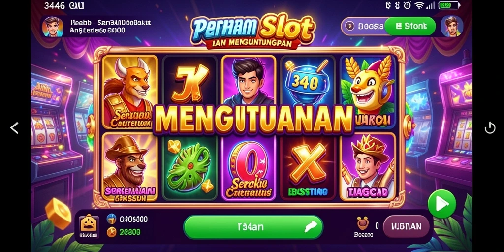 Screenshot utama dari gameplay Slot yang seru dan penuh warna.