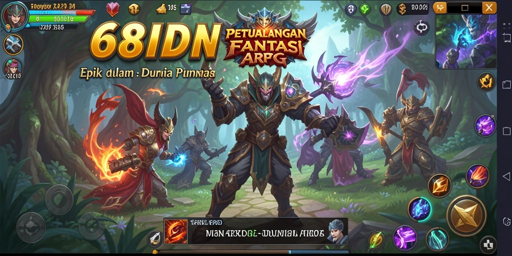 Gameplay dinamis 68IDN dalam pertempuran epik ARPG.