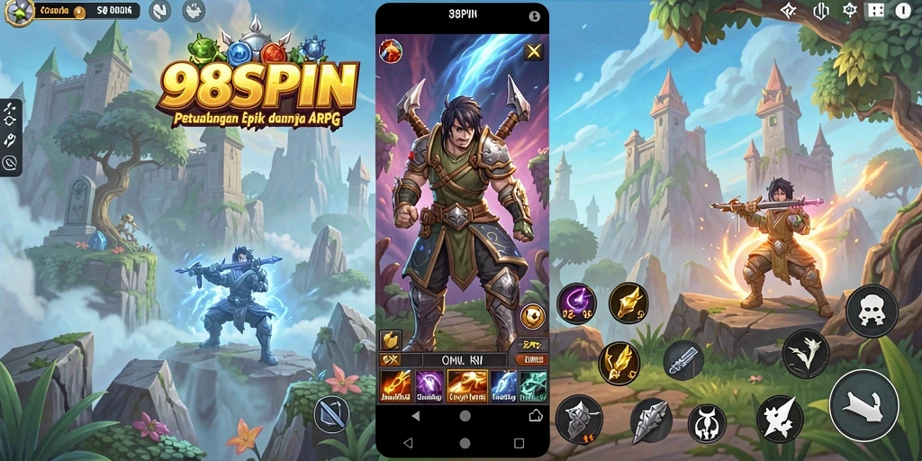 Tangkapan layar gameplay 98SPIN yang menampilkan aksi pertempuran seru.