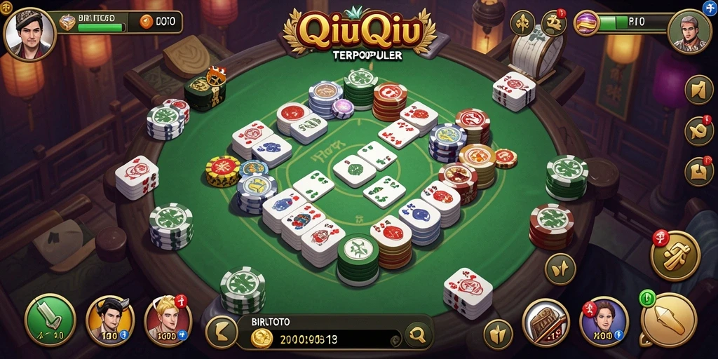 Tampilan screenshot gameplay BIRUTOTO dalam sesi QiuQiu.
