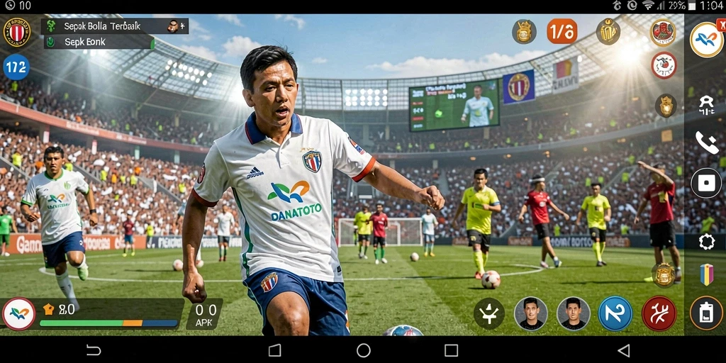 Tampilan screenshot gameplay <strong>DANATOTO</strong> yang menampilkan aksi seru di lapangan.