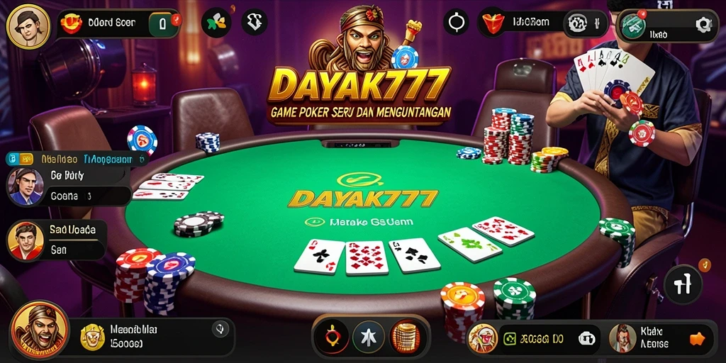 Tampilan gameplay DAYAK777 yang menarik dan kompetitif dalam permainan poker.