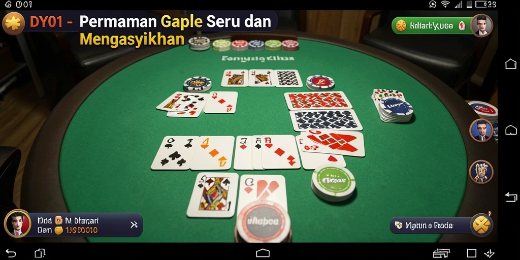 Gameplay seru Gaple dalam DY01 yang interaktif.