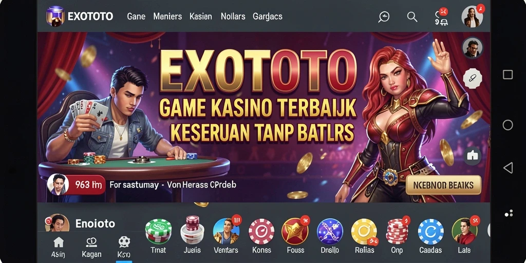 Tampilan gameplay menarik dari EXOTOTO dengan suasana kasino yang autentik.