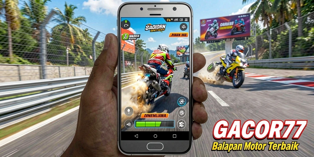 Gameplay seru GACOR77 dengan balapan motor yang mendebarkan.