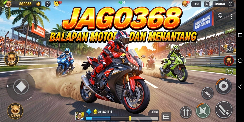 Screenshot gameplay balapan motor seru di JAGO368.