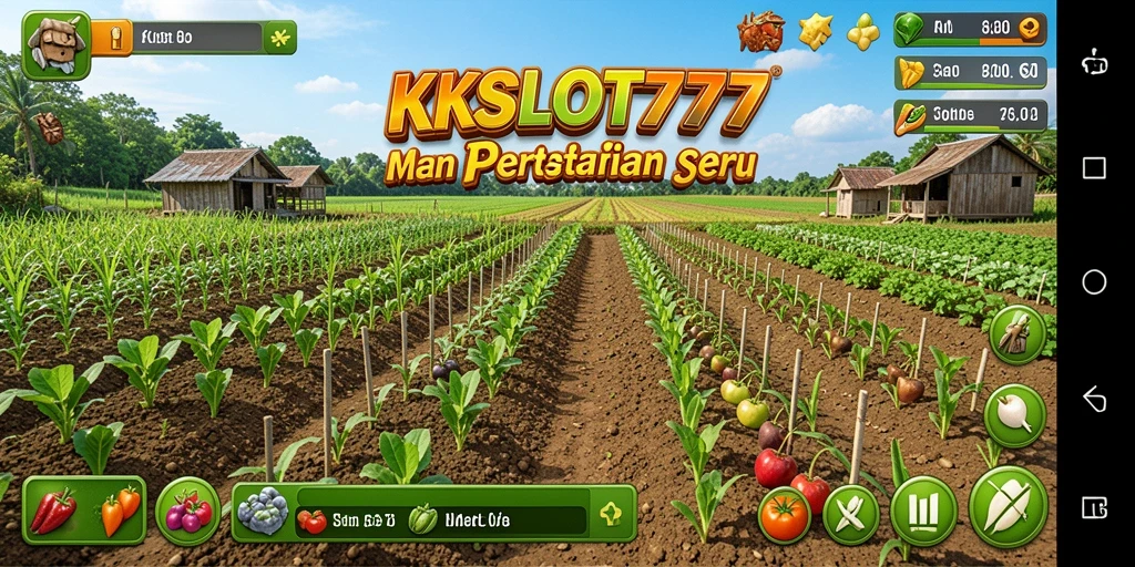 Tampilan gameplay KKSLOT777 yang menarik dengan aktivitas pertanian.