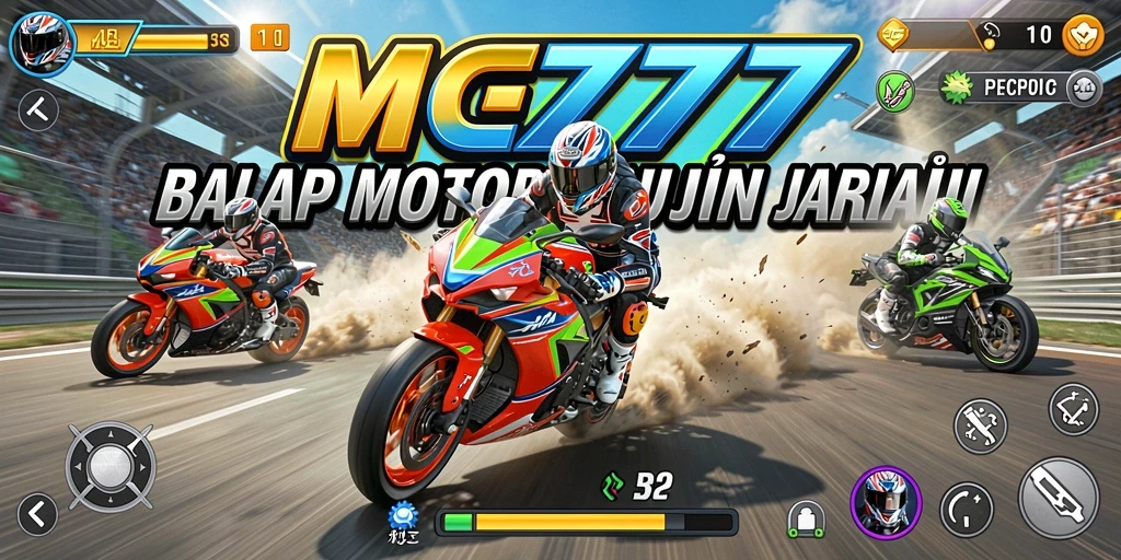 Tampilan mendebarkan dari balapan motor yang intens di MC777.