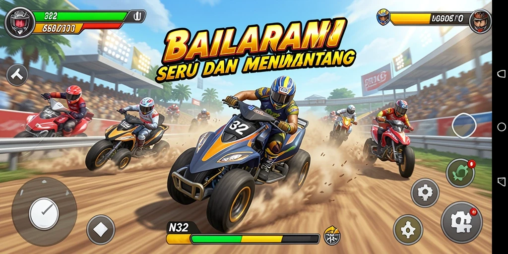 Tampilan gameplay balap yang menegangkan di N32.
