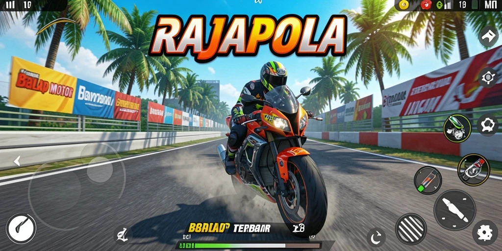 Screenshot menampilkan aksi balap motor yang mendebarkan.