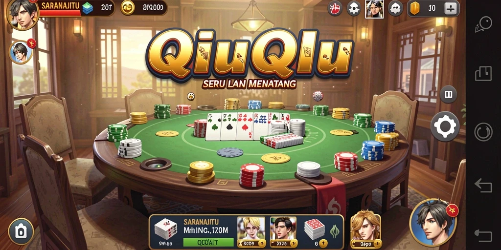 Tampilan gameplay seru dalam SARANAJITU, menampilkan aksi QiuQiu.