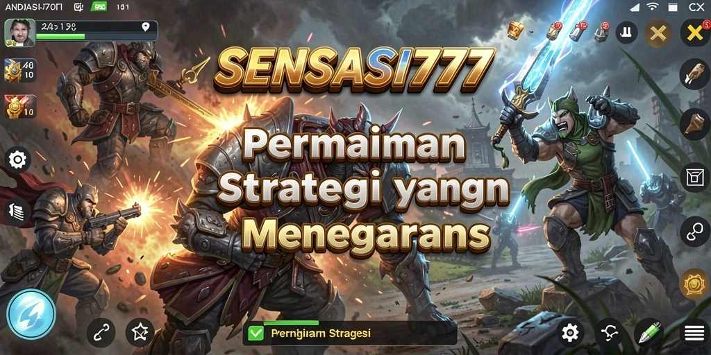 Screenshot SENSASI777 menunjukkan pertempuran strategis yang intens.