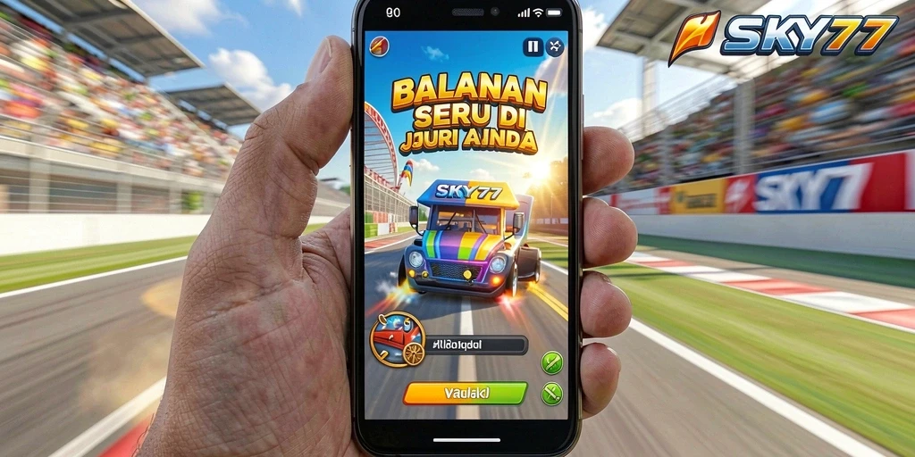 Gameplay seru dan grafis menakjubkan dari SKY77 saat balapan.