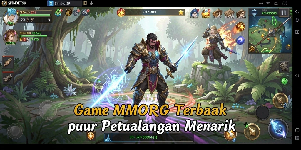 Tampilan gameplay SPINBET99 dengan dunia MMORPG yang luas dan interaktif.