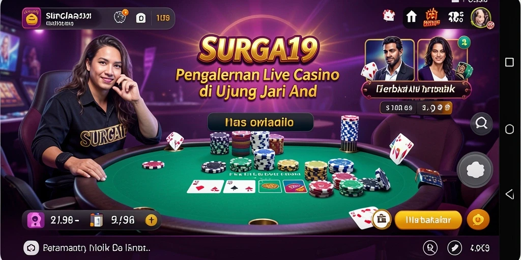 Tampilan gameplay langsung yang mendebarkan dari SURGA19 Live Casino.