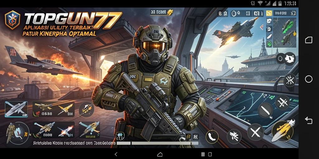 Tampilan aplikasi TOPGUN77 yang modern dan mudah digunakan.
