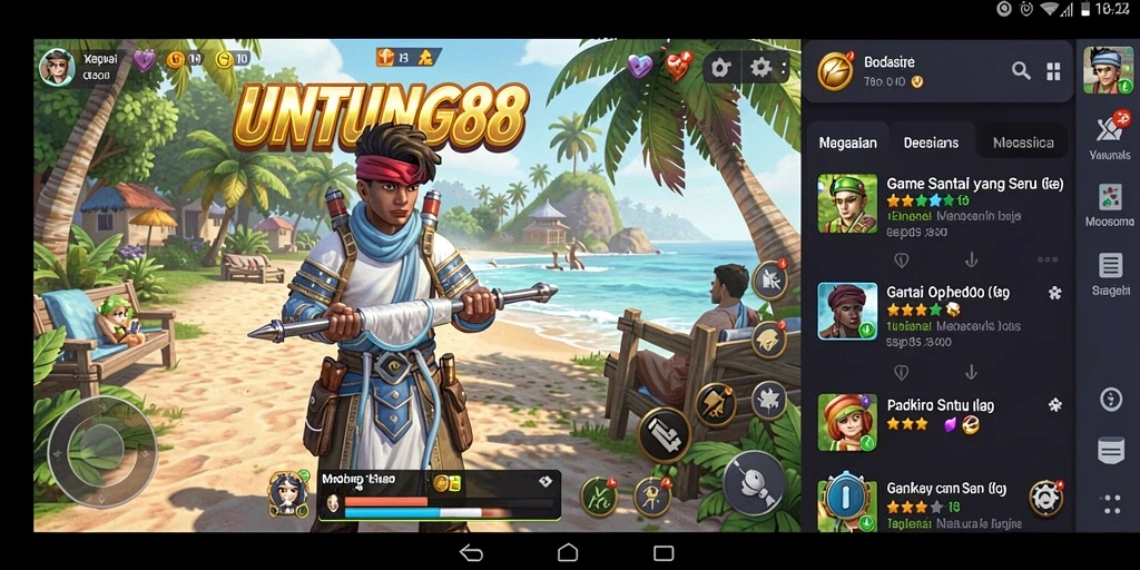 Screenshots menunjukkan gameplay seru dan grafis cerah dari UNTUNG88.