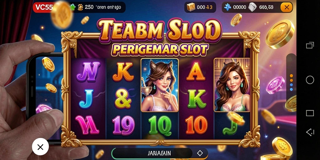 Screenshot VC55 menampilkan gameplay Slot yang mengasyikkan dan berwarna.