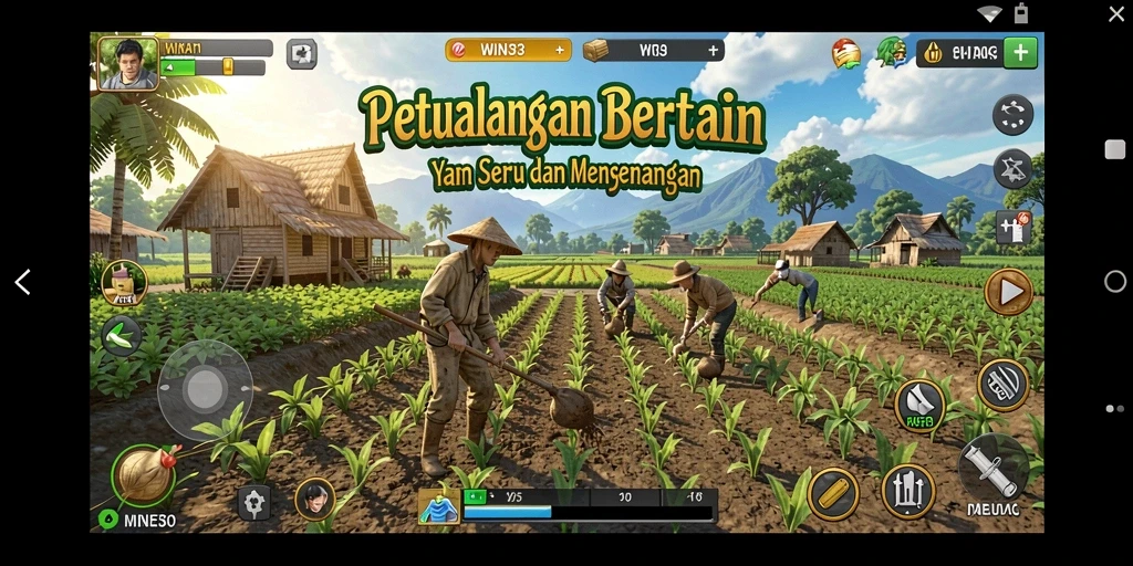 Penggambaran Gameplay WIN33: pengelolaan ladang yang menarik dan menyenangkan.